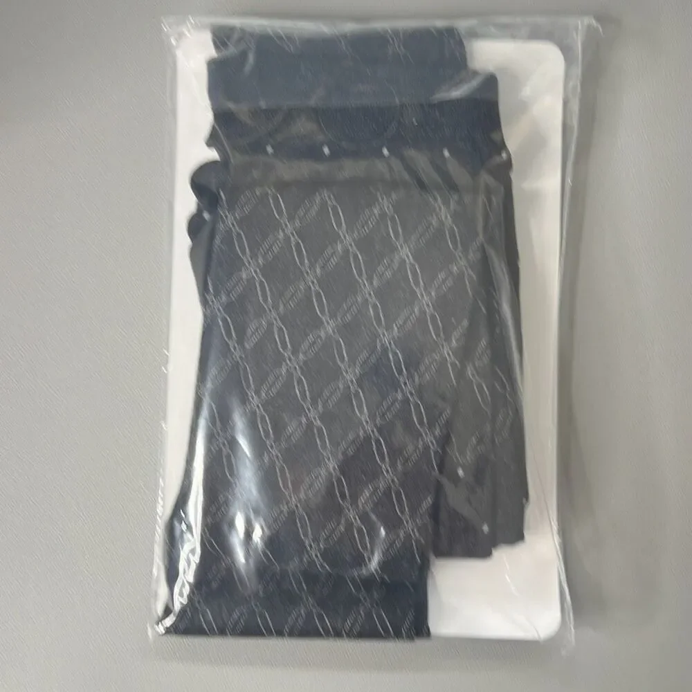 NWT Wolford Cotton Tights 90 Den Mixed Patterns Black Ash S #15038